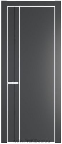 Дверь Profil Doors 12PA цвет Графит (Pantone 425С) цвет профиля Белый матовый RAL9003