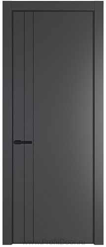 Дверь Profil Doors 12PA цвет Графит (Pantone 425С) цвет профиля Черный матовый RAL9005