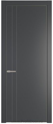 Дверь Profil Doors 12PA цвет Графит (Pantone 425С) цвет профиля Никель матовый