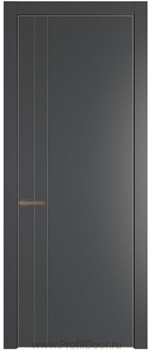 Дверь Profil Doors 12PA цвет Графит (Pantone 425С) цвет профиля Шампань