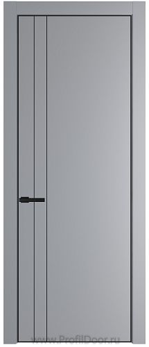 Дверь Profil Doors 12PA цвет Смоки (RAL 870-02) цвет профиля Черный матовый RAL9005