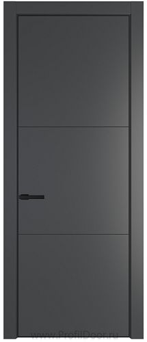 Дверь Profil Doors 13PA цвет Графит (Pantone 425С) цвет профиля Черный матовый RAL9005