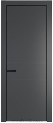 Дверь Profil Doors 14PA цвет Графит (Pantone 425С) цвет профиля Черный матовый RAL9005