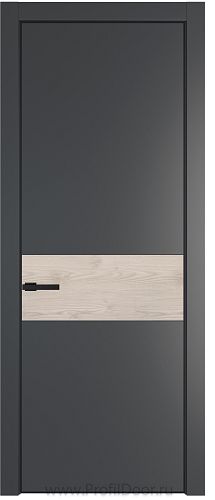 Дверь Profil Doors 17PA цвет Графит (Pantone 425С) цвет профиля Черный матовый RAL9005 вставка Каштан Светлый