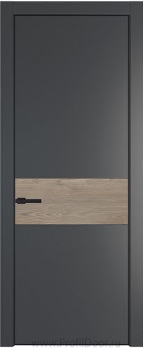 Дверь Profil Doors 17PA цвет Графит (Pantone 425С) цвет профиля Черный матовый RAL9005 вставка Каштан Темный