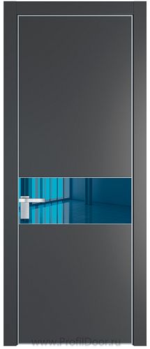 Дверь Profil Doors 17PA цвет Графит (Pantone 425С) стекло Зеркало Blue цвет профиля Серебро