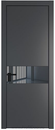 Дверь Profil Doors 17PA цвет Графит (Pantone 425С) стекло Зеркало Grey цвет профиля Черный матовый RAL9005