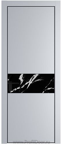 Дверь Profil Doors 17PA цвет Лайт Грей (RAL 870-01) стекло Нефи черный узор серебро цвет профиля Черный матовый RAL9005
