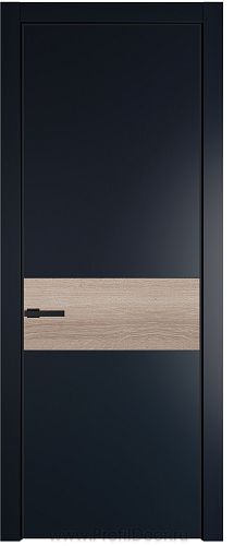 Дверь Profil Doors 17PA цвет Нэви Блу (RAL 7016) цвет профиля Черный матовый RAL9005 вставка Дуб Сонома