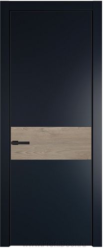 Дверь Profil Doors 17PA цвет Нэви Блу (RAL 7016) цвет профиля Черный матовый RAL9005 вставка Каштан Темный