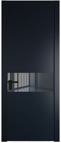 Дверь Profil Doors 17PA цвет Нэви Блу (RAL 7016) стекло Зеркало Grey цвет профиля Черный матовый RAL9005