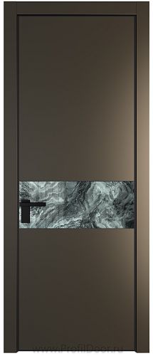 Дверь Profil Doors 17PA цвет Перламутр бронза стекло Атриум серебро цвет профиля Черный матовый RAL9005