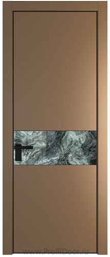 Дверь Profil Doors 17PA цвет Перламутр золото стекло Атриум серебро цвет профиля Черный матовый RAL9005