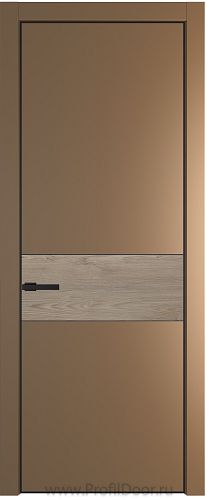 Дверь Profil Doors 17PA цвет Перламутр золото цвет профиля Черный матовый RAL9005 вставка Каштан Темный