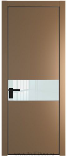 Дверь Profil Doors 17PA цвет Перламутр золото стекло Lacobel Белый лак цвет профиля Черный матовый RAL9005