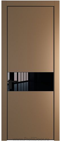 Дверь Profil Doors 17PA цвет Перламутр золото стекло Lacobel Черный лак цвет профиля Черный матовый RAL9005