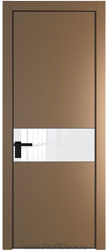 Дверь Profil Doors 17PA цвет Перламутр золото стекло Lacobel лак Классик цвет профиля Черный матовый RAL9005