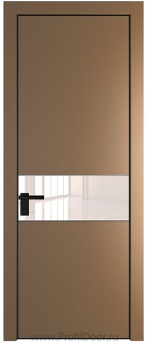 Дверь Profil Doors 17PA цвет Перламутр золото стекло Lacobel Перламутровый лак цвет профиля Черный матовый RAL9005
