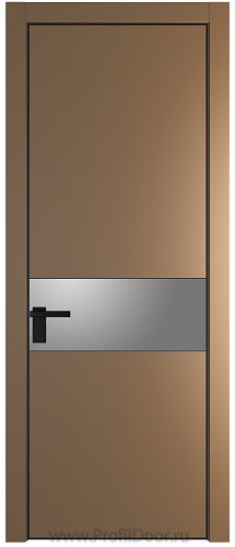 Дверь Profil Doors 17PA цвет Перламутр золото стекло Lacobel Серебро Матлак цвет профиля Черный матовый RAL9005