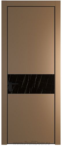 Дверь Profil Doors 17PA цвет Перламутр золото стекло Неро мрамор цвет профиля Черный матовый RAL9005