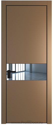 Дверь Profil Doors 17PA цвет Перламутр золото стекло Зеркало цвет профиля Черный матовый RAL9005