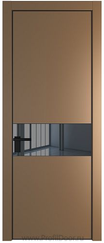 Дверь Profil Doors 17PA цвет Перламутр золото стекло Зеркало Grey цвет профиля Черный матовый RAL9005