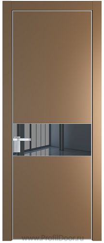 Дверь Profil Doors 17PA цвет Перламутр золото стекло Зеркало Grey цвет профиля Серебро