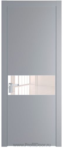 Дверь Profil Doors 17PA цвет Смоки (RAL 870-02) стекло Lacobel Перламутровый лак цвет профиля Серебро