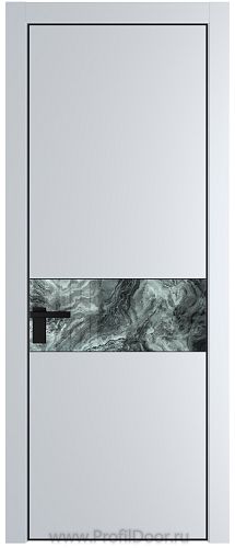 Дверь Profil Doors 17PA цвет Вайт (RAL 110 96 02) стекло Атриум серебро цвет профиля Черный матовый RAL9005
