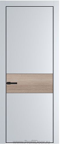 Дверь Profil Doors 17PA цвет Вайт (RAL 110 96 02) цвет профиля Черный матовый RAL9005 вставка Дуб Сонома