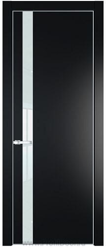 Дверь Profil Doors 18PA цвет Блэк стекло Lacobel Белый лак цвет профиля Серебро