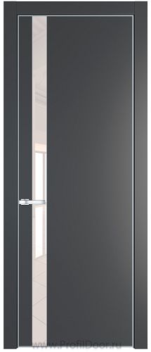 Дверь Profil Doors 18PA цвет Графит (Pantone 425С) стекло Lacobel Перламутровый лак цвет профиля Серебро