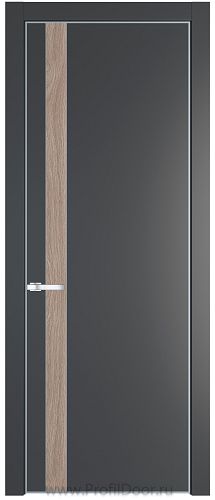 Дверь Profil Doors 18PA цвет Графит (Pantone 425С) цвет профиля Серебро вставка Дуб Сонома