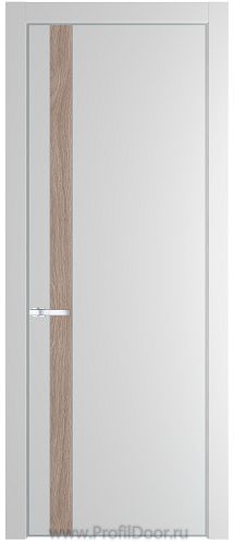 Дверь Profil Doors 18PA цвет Крем Вайт (RAL 120-02) цвет профиля Серебро вставка Дуб Сонома