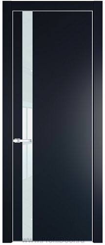 Дверь Profil Doors 18PA цвет Нэви Блу (RAL 7016) стекло Lacobel Белый лак цвет профиля Серебро