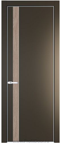 Дверь Profil Doors 18PA цвет Перламутр бронза цвет профиля Серебро вставка Дуб Сонома