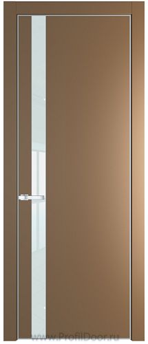 Дверь Profil Doors 18PA цвет Перламутр золото стекло Lacobel Белый лак цвет профиля Серебро