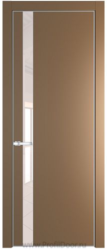 Дверь Profil Doors 18PA цвет Перламутр золото стекло Lacobel Перламутровый лак цвет профиля Серебро