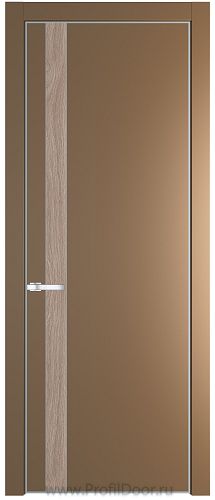 Дверь Profil Doors 18PA цвет Перламутр золото цвет профиля Серебро вставка Дуб Сонома