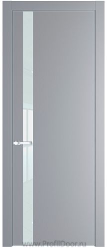 Дверь Profil Doors 18PA цвет Смоки (RAL 870-02) стекло Lacobel Белый лак цвет профиля Серебро