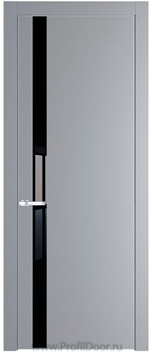 Дверь Profil Doors 18PA цвет Смоки (RAL 870-02) стекло Lacobel Черный лак цвет профиля Серебро