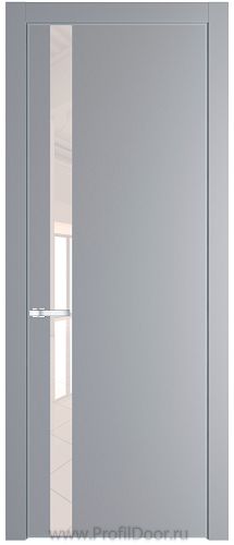 Дверь Profil Doors 18PA цвет Смоки (RAL 870-02) стекло Lacobel Перламутровый лак цвет профиля Серебро