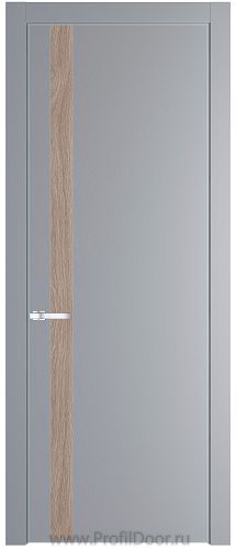 Дверь Profil Doors 18PA цвет Смоки (RAL 870-02) цвет профиля Серебро вставка Дуб Сонома