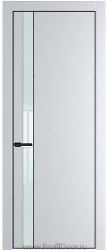 Дверь Profil Doors 18PA цвет Вайт (RAL 110 96 02) стекло Lacobel Белый лак цвет профиля Черный матовый RAL9005