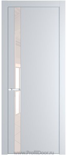 Дверь Profil Doors 18PA цвет Вайт (RAL 110 96 02) стекло Lacobel Перламутровый лак цвет профиля Серебро