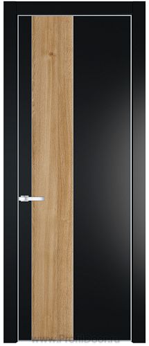 Дверь Profil Doors 19PA цвет Блэк цвет профиля Серебро вставка Дуб Карамель
