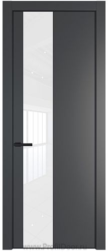 Дверь Profil Doors 19PA цвет Графит (Pantone 425С) стекло Lacobel лак Классик цвет профиля Черный матовый RAL9005