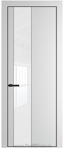 Дверь Profil Doors 19PA цвет Крем Вайт (RAL 120-02) стекло Lacobel лак Классик цвет профиля Черный матовый RAL9005