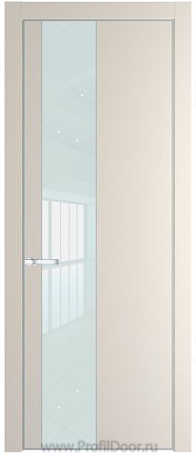 Дверь Profil Doors 19PA цвет Кремовая Магнолия (RAL 120-04) стекло Lacobel Белый лак цвет профиля Серебро