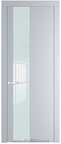 Дверь Profil Doors 19PA цвет Лайт Грей (RAL 870-01) стекло Lacobel Белый лак цвет профиля Серебро